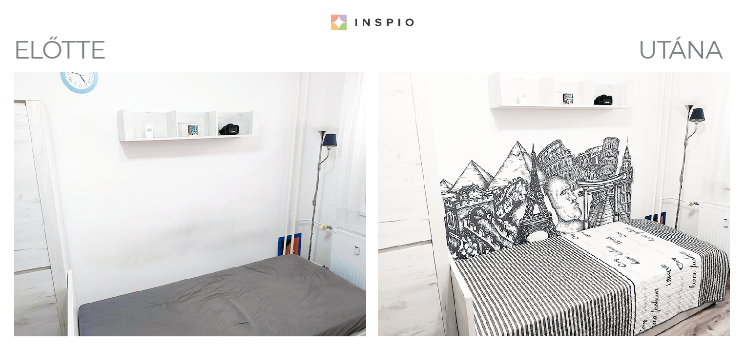 Dizájn matricák ágy mögé | INSPIO
