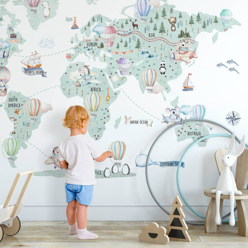 Térkép a világról gyerekszobába | INSPIO