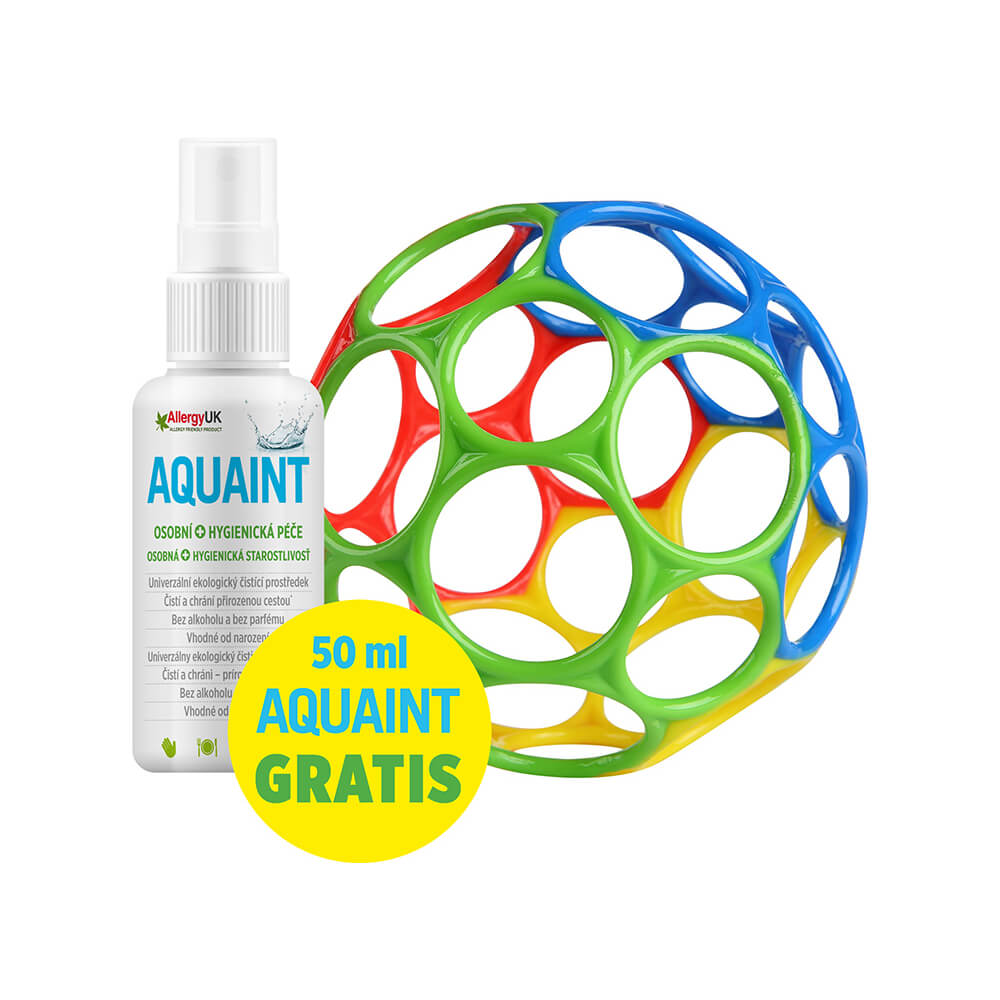 OBALL játék Oball™ Classic 10 cm színkeverék 0m+AQUAINT 100%-ban környezetbarát tisztítóvíz 50 ml