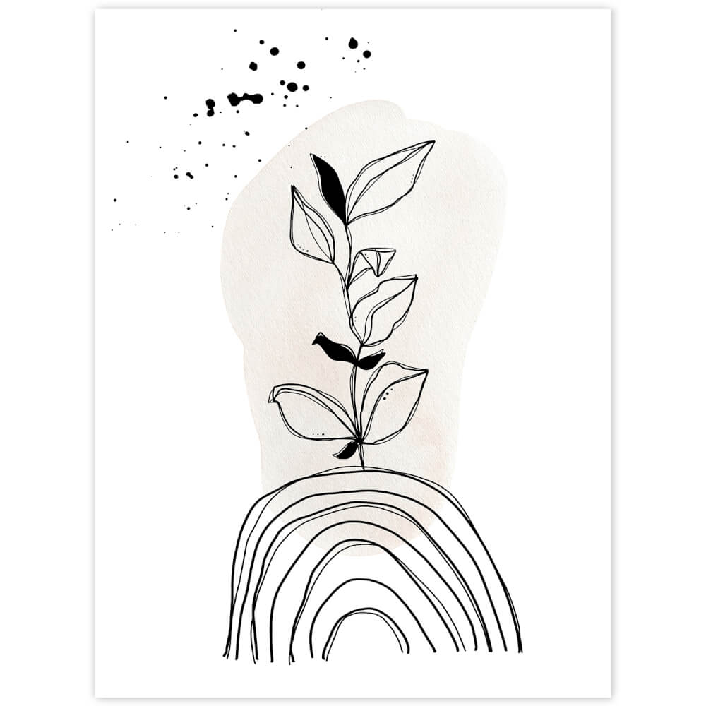 Fekete-fehér virág- Falikép | INSPIO