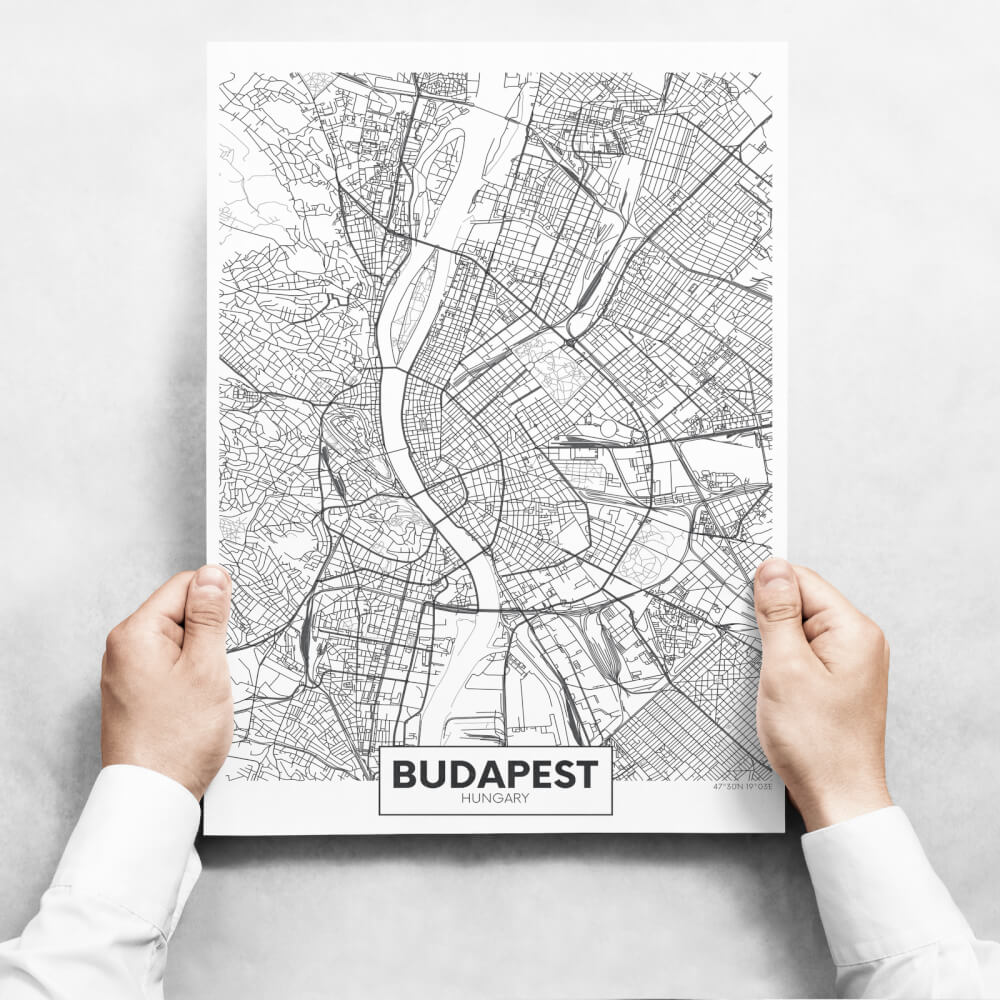 Fali dekoráció - Map of Budapest II | INSPIO